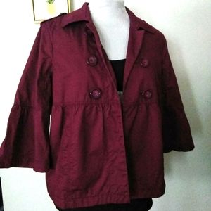 Blazer Girls  Large Mixt burgundy  excellent condition Buttons  3/4 Sleeves